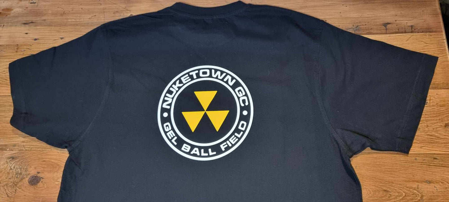 Black Nuketown Gel Ball  T Shirt by Calibre Concept Designs